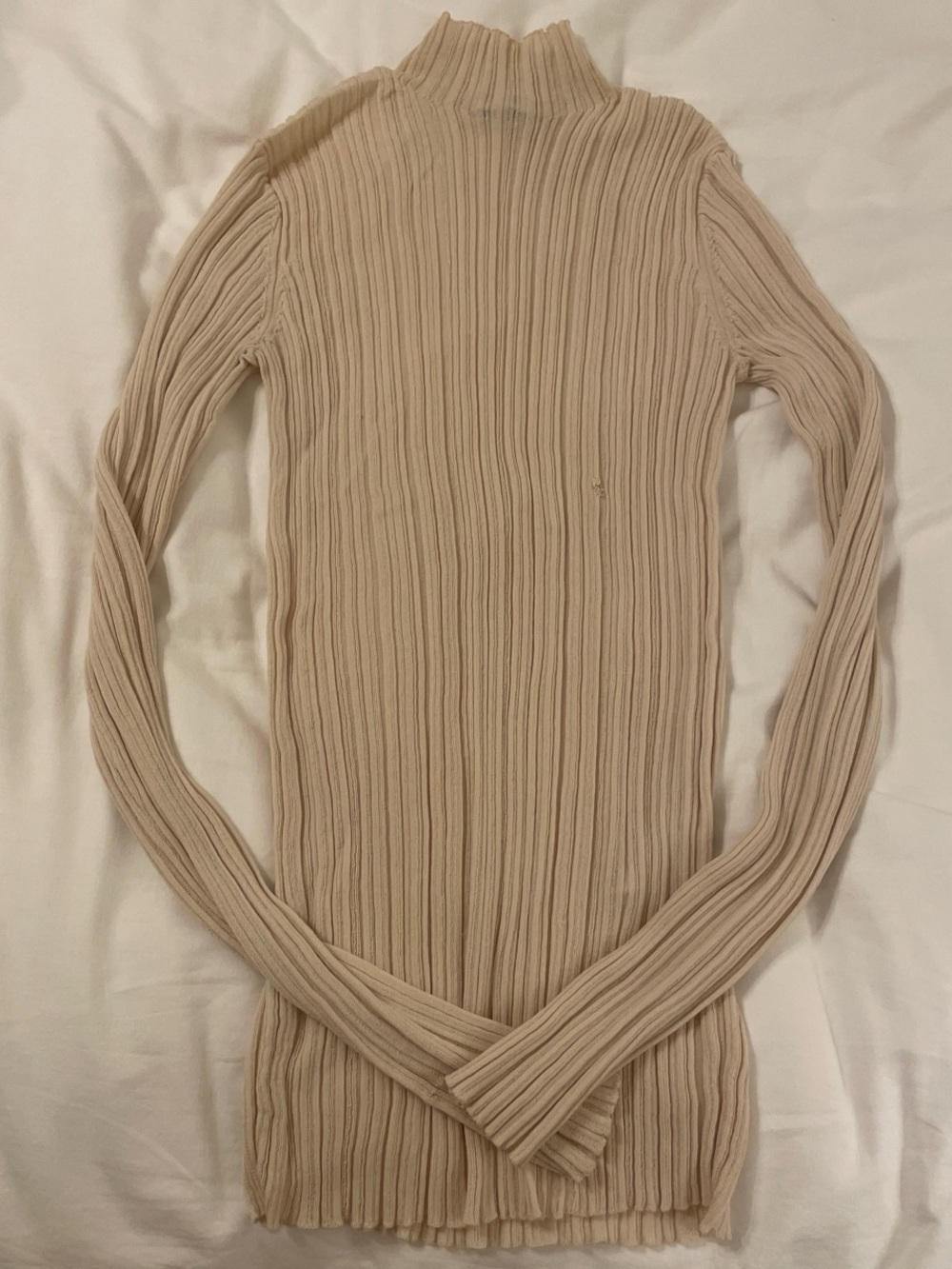 Acne Studios Ribbed Long-Sleeve Sweater in Beige